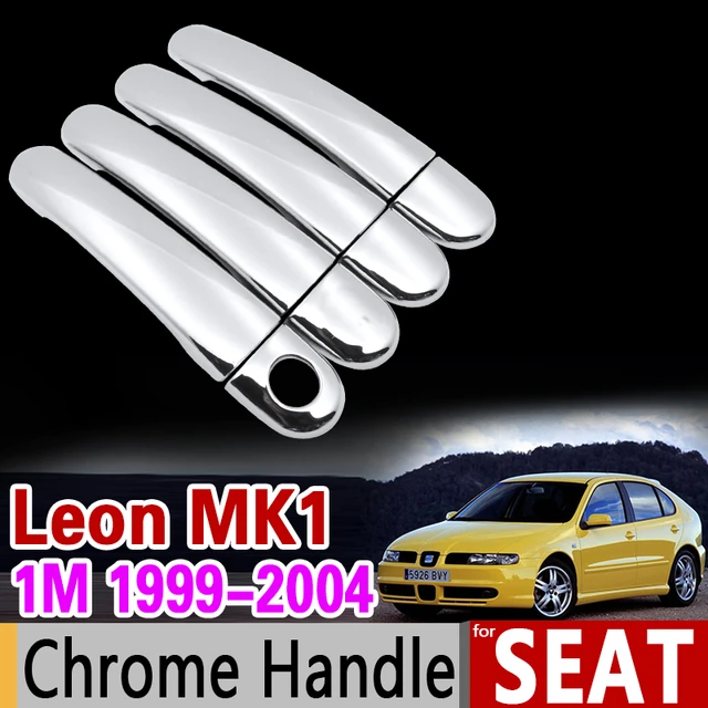 Cubierta de mango cromado de lujo para Seat Leon MK1, 1999-2004, 1M, 2000,  2001, 2002, 2003, accesorios, pegatinas, estilo de coche - AliExpress