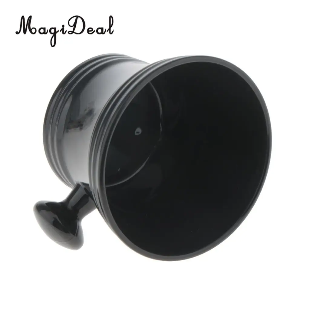 Set of 2pcs Wood Shaving Brush Plastic Shave Mug Cup Bowl Set Kit for Men