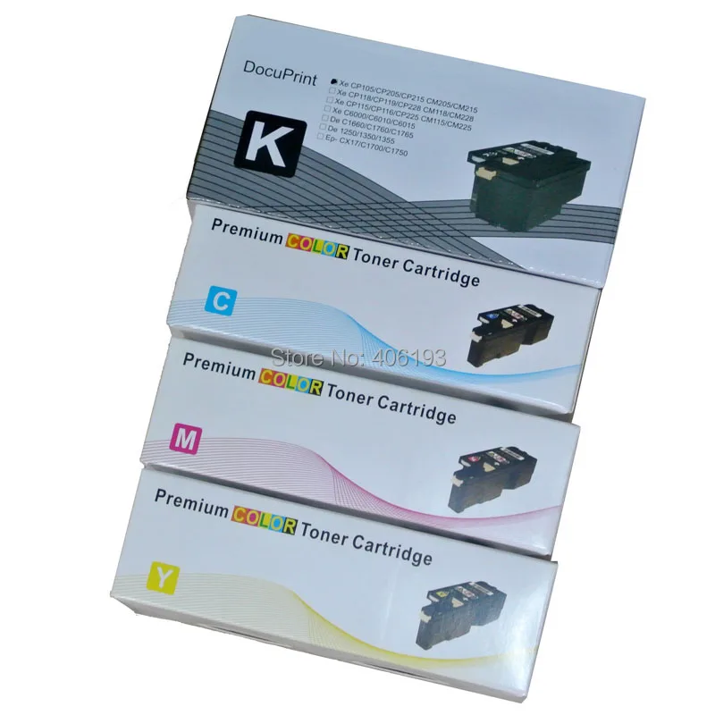 4 X Compatible for Fuji Xerox DocuPrint CM115w CM115 CM225w CM225 CP115w CP115 CP116w CP116 CP225W CP225 color toner cartridge