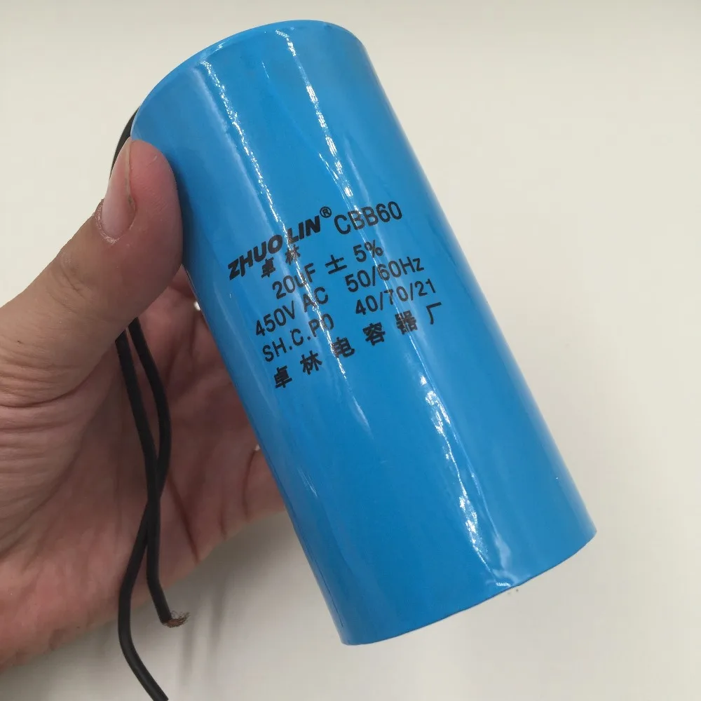 CBB60 20 мкФ 5% AC 450 в два красных провода клеммный двигатель конденсатор|capacitor run|capacitor