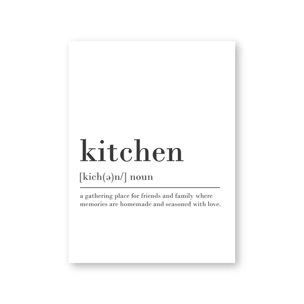 Abstract Kitchen Definition Sign Print Canvas Painting Modern Minimalist Quotes Art Posters Bar Kitchen Room Decor Wall Picture