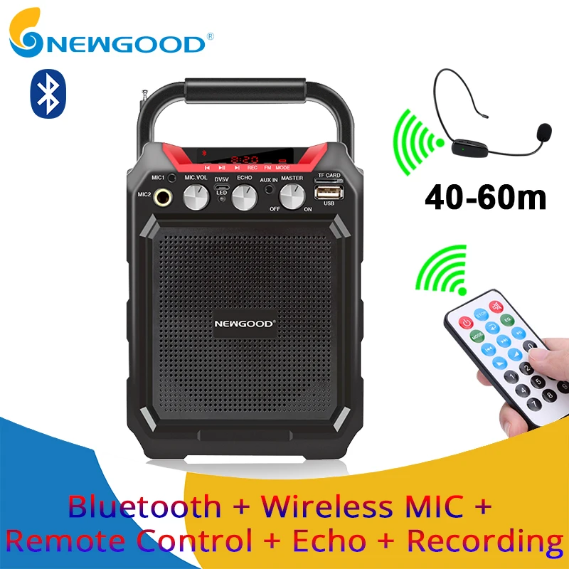 portable speaker with wireless microphone