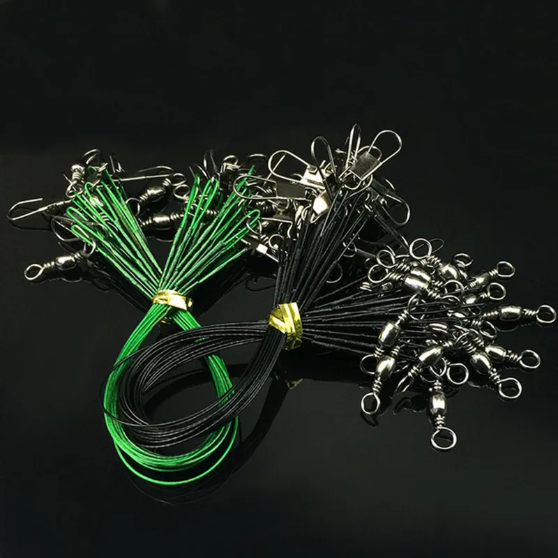 20 Pcs / Pack Fishing Tackle Lure Trace Wire 15cm 23cm 30cm Length High Carbon Stainless Steel Anti-bite Sub Fishing Line