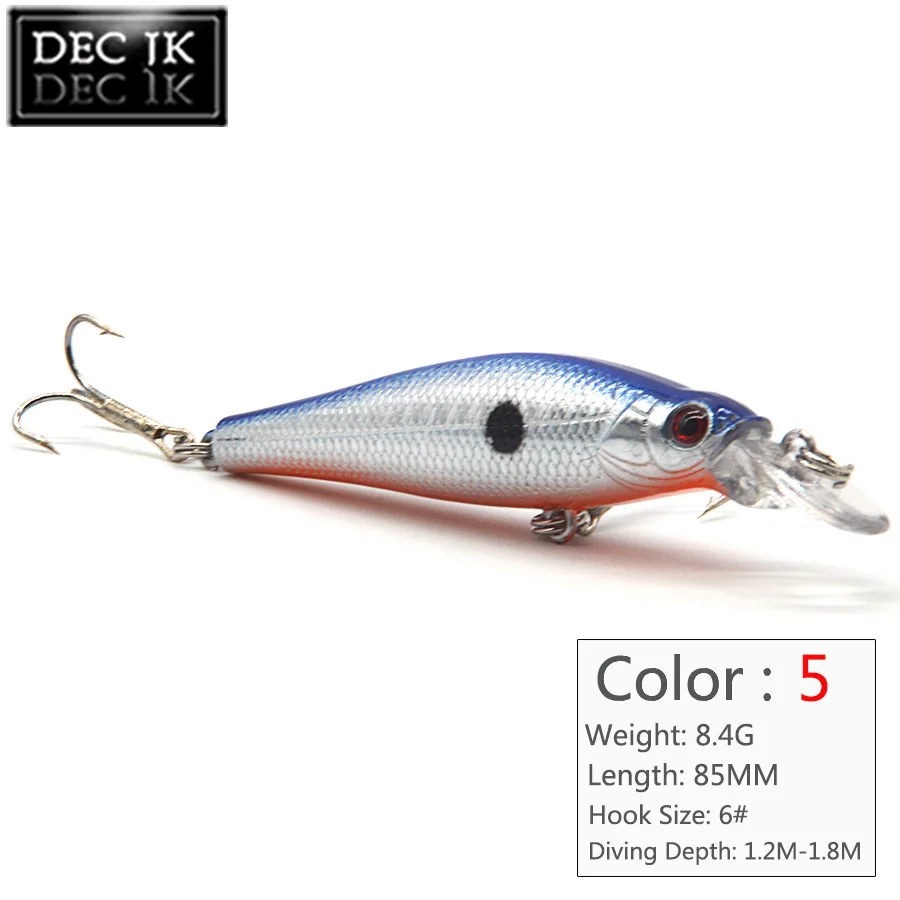 8PCS Minnow Sea Fishing Lure Peche Crankbaits Artificial Bait Lot For Pike With Hook In River Swimbait Jerkbait Hard Baits Set (5)