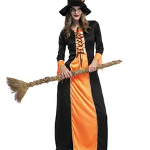 Костюмы ведьм женские Хэллоуин Карнавал вечерние Фантазии Маскарад женский Платье для косплея+ шляпа