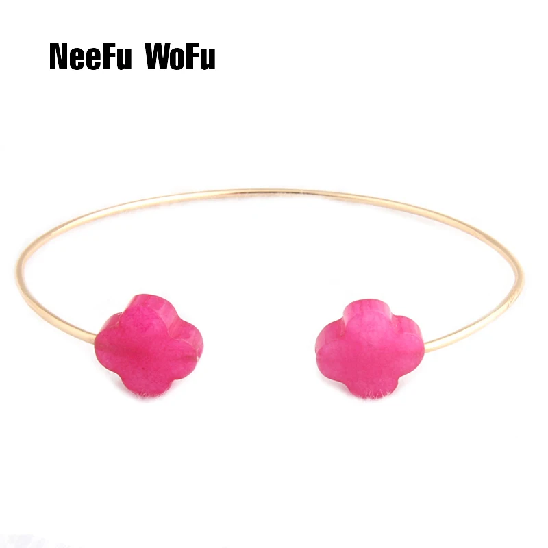 NeeFu WoFu новые хрустальные браслеты из камней браслеты для женщин модные роскошные ювелирные изделия амулет Клевер бренд Коллекция