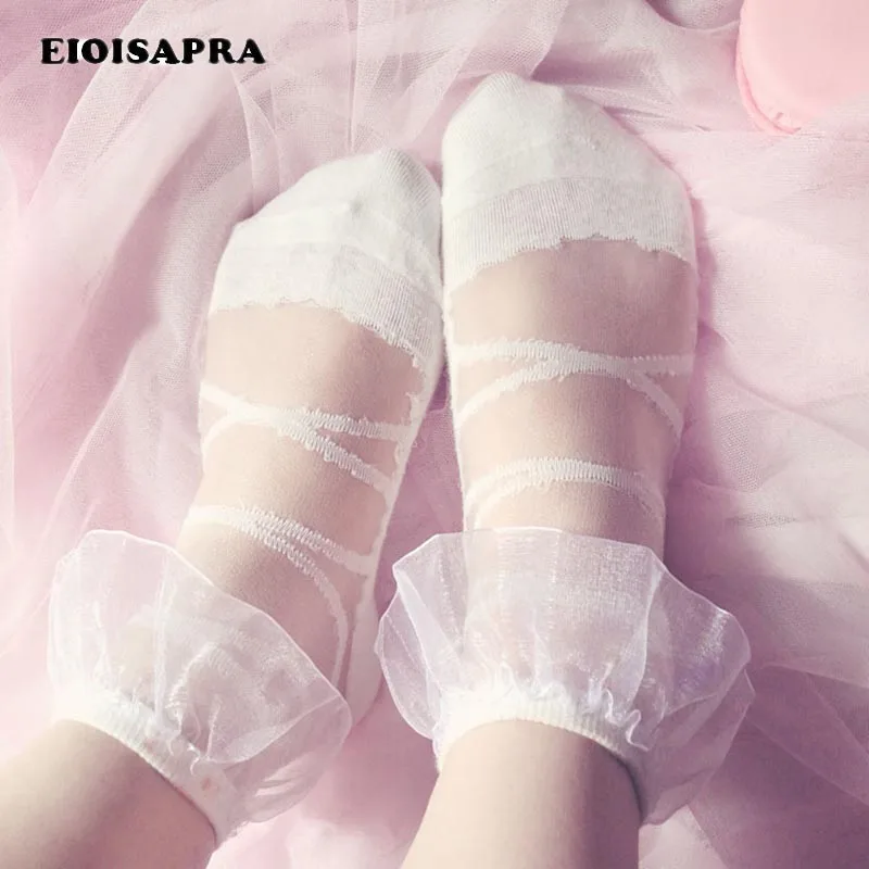 [EIOISAPRA] продукт элегантные красивые модные кружевные носки женские полосатые Прозрачные шелковые яркие цвета удобные женские носки