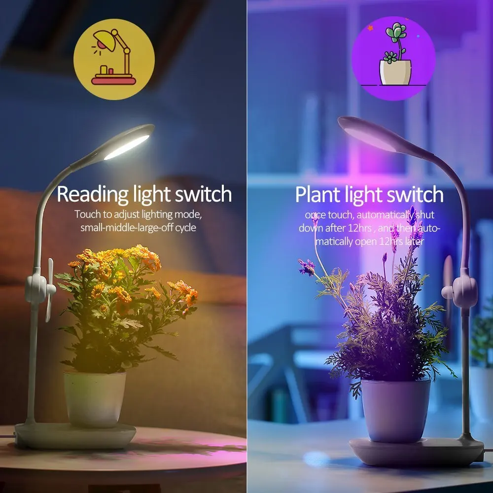 Led Desk Grow Light Full Spectrum Cob Table Growing Lamp With Led Desk Grow Light Full Spectrum Cob Table Growing Lamp With Recharge Battery Build Inside Free Sponge Soil Planting Lights In Lamps From