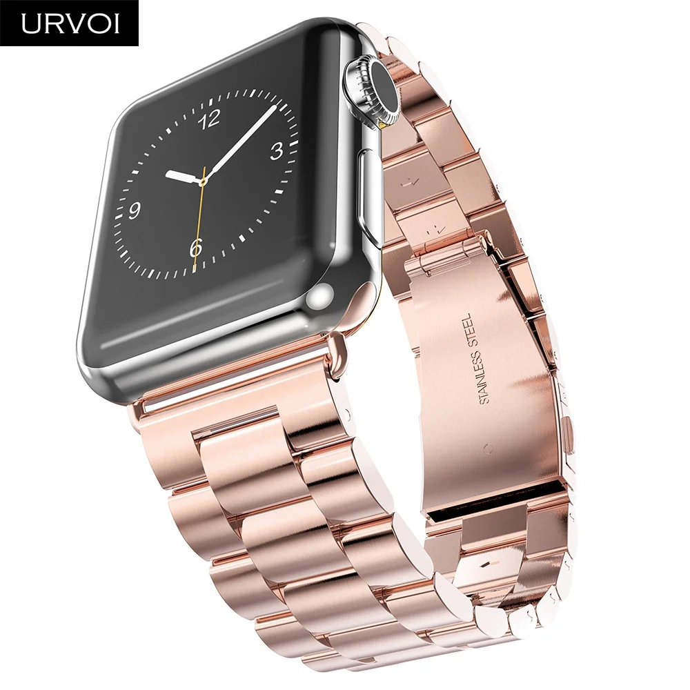 URVO link браслет для apple watch серии 4 3 2 1 нержавеющая сталь ремешок для iwatch металлический ремень 38 40 42 44 мм