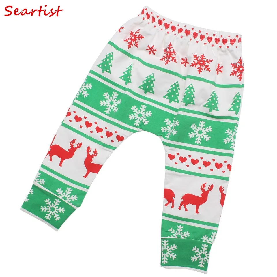 

Baby Boys Girls Christmas Reindeer Pants Kids Harem Pants Girl Boy Cotton Autumn Xmas Leggings 2017 New Fashion 40C
