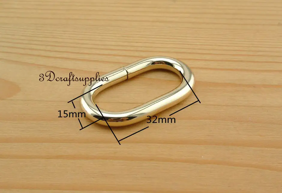 Металлические овальные кольца Овальный петля для лямки светло-золотой 32 мм 1 1/4 дюйма 10 шт. U107