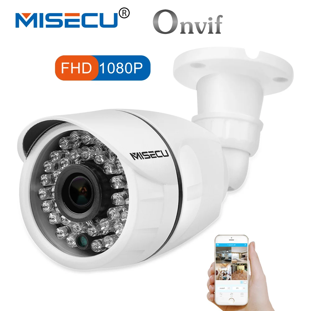 

MISECU 1080P POE IP Camera ONVIF H.265 CCTV Camera 2.0mp Waterproof IP66 Outdoor Home Security Video Surveillance