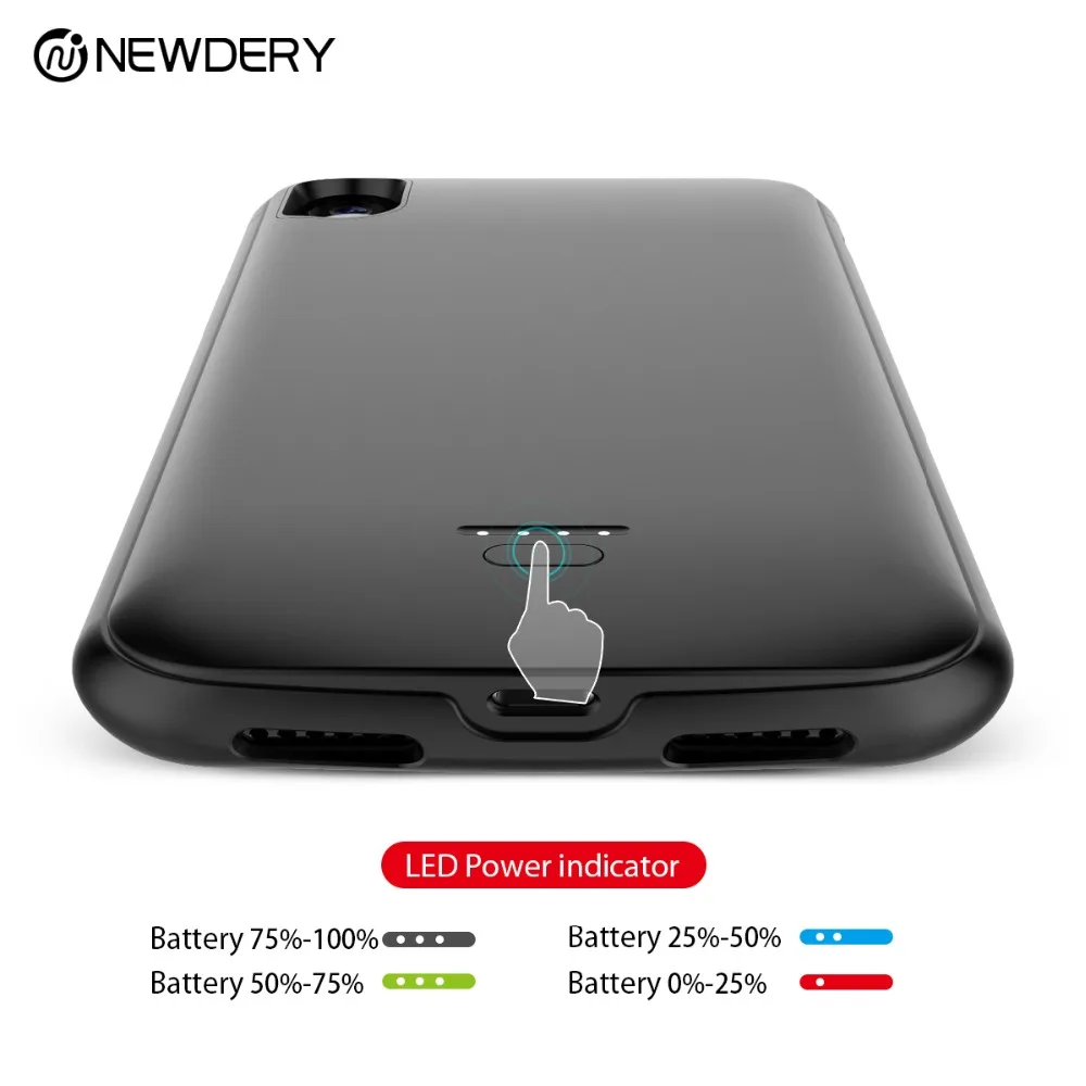 NEWDERY Новое поступление чехол для зарядного устройства для iPhone 10 XS/X/XR/XS Max защитный чехол для телефона крышка большой емкости