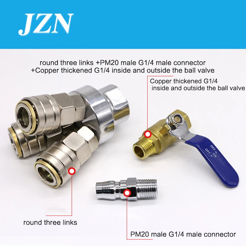 

1 PCS C-type pneumatic quick connector self-locking round three ventilation tube plug male and female air pump air compressor