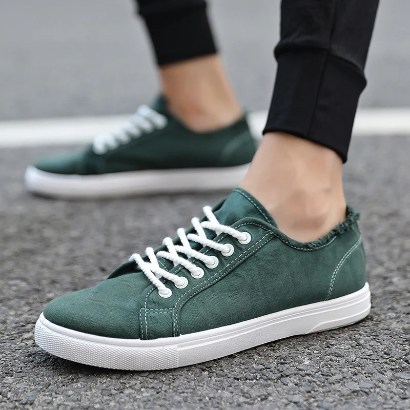 

2018 New Arrival Men Canvas Shoes Fashion Spring Summer Casual Men Shoes Lace-up Breathable 4 Color Flat Shoes Men Sneakers