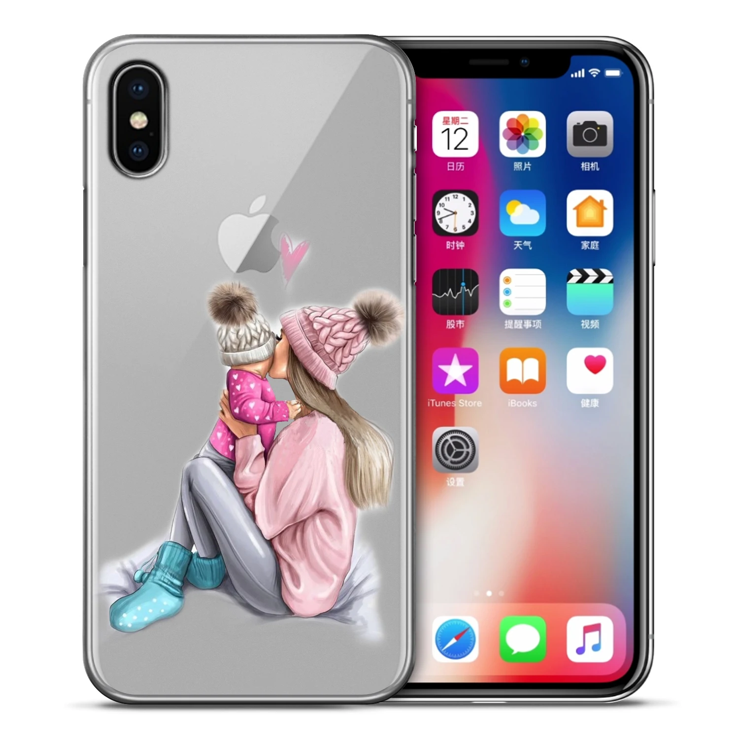 Мода для девочек супер мама ребенок папа чехол для телефона для iPhone XS Max XR X 7 6s 8 Plus 5S SE семья мама девочка чехол etui Coque - Цвет: 15