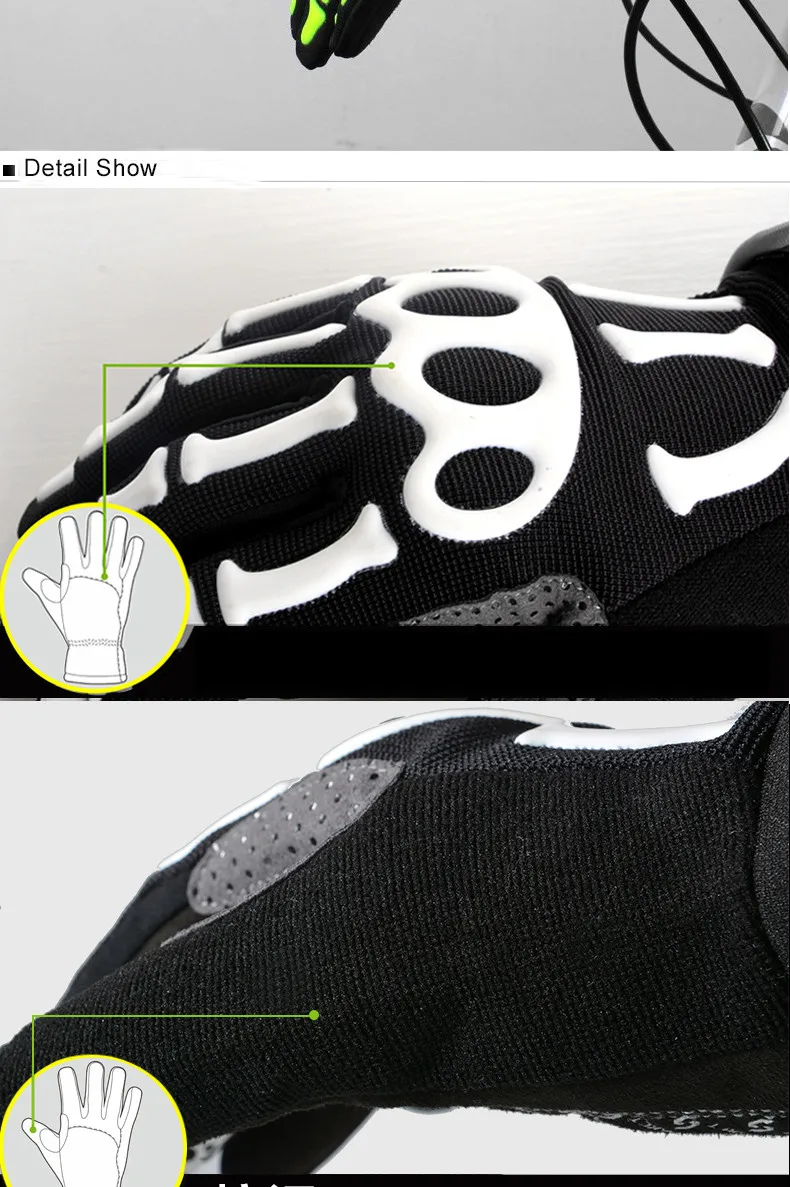 Spakct Pro гелевые велосипедные перчатки с полными пальцами, гоночные перчатки для езды на велосипеде, каркасные перчатки для велосипеда, спортивные перчатки с черепом, 2 цвета