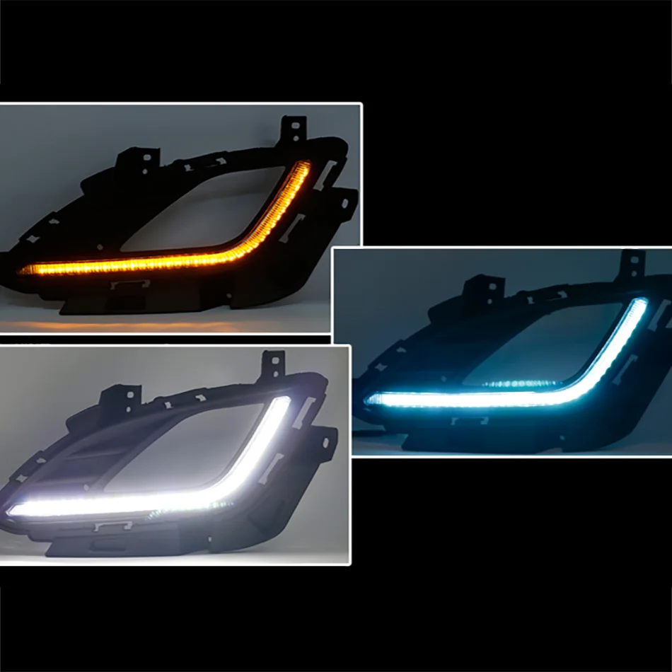 

1 Pair Car DRL For HYUNDAI Elantra 12-15 LED Daytime Running Light Bar Super bright fog lamp bulb car led drl light 12V