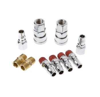 

10 Pcs 1/4" BSP Air Line Hose Compressor Quick Release Coupler Set Fitting Connector L15