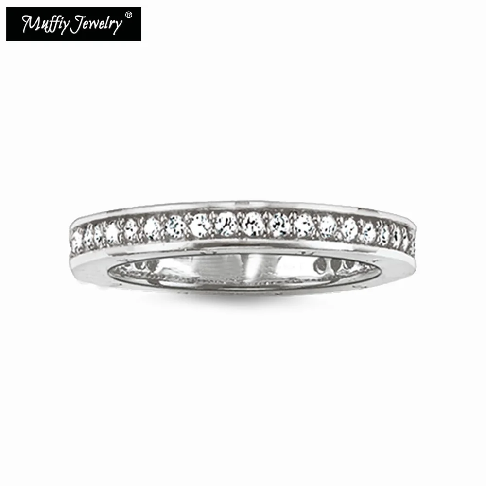 

Single Row White Pave Eternity Ring,Thomas Style Glam Fashion Good Jewerly For Women,2017 Ts Gift In Silver,Super Deals