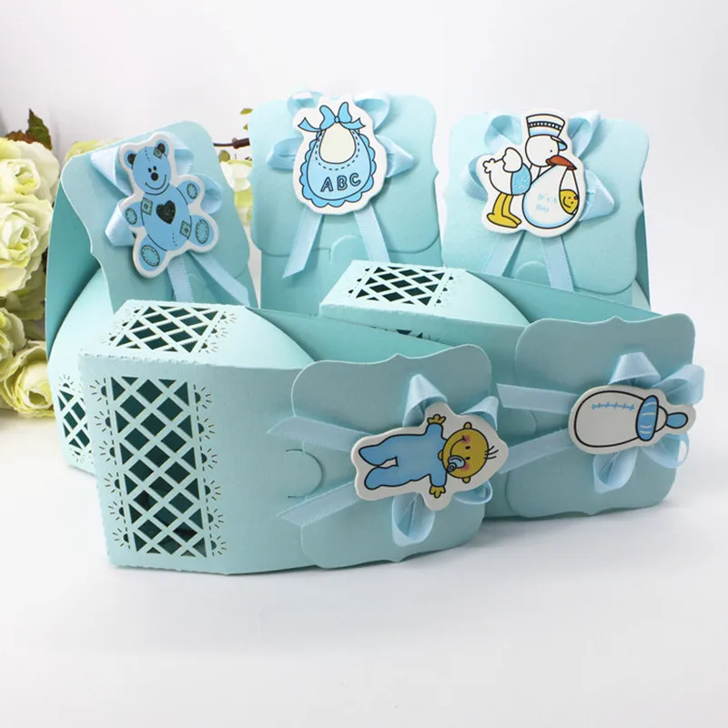 

12pcs Cute Boy and Girl Baptism Dragee Candy Box Decoration Kid Favors Gift Sweet Birthday Bag Cookie Chocolate Wrapping Paper