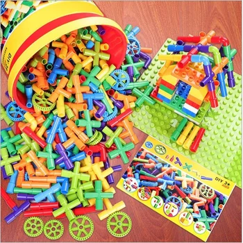 

Creativity Pipe Building Blocks Assembling Toy for Children Educational Tunnel Block Model Bricks