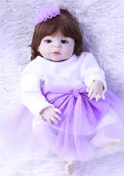 DollMai Reborn куклы 23 "полный Силиконовый reborn Детские куклы Детский подарок BJD princes кукла bebe куклы com corpo de silicone menina