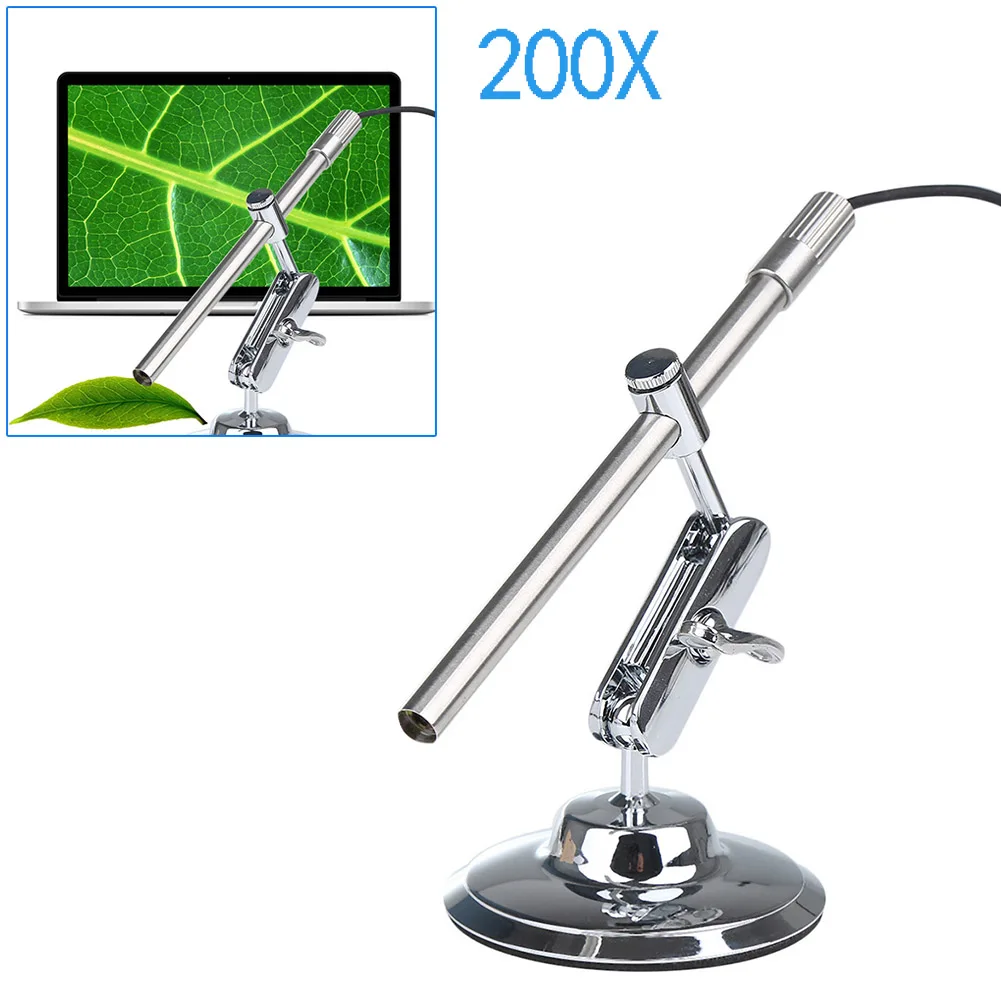 

1MP USB Digital Microscope 200x 6 LEDs Endoscope Video Camera Stand Magnifier for PC Android Phone --M25