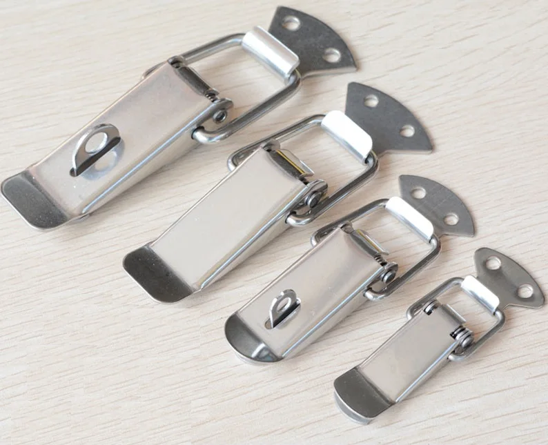 10PCS/Lot Stainless Steel Door Lock Hasp Toggle Latches Spring Loaded