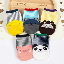 4 пары детских носков/ новые хлопковые носки с рисунками животных Duantong/носки-невидимки для мальчиков и девочек 0-3 лет