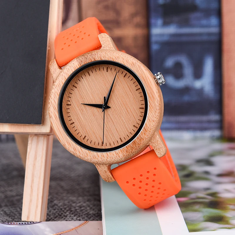 

DODO DEER Women Watches Men Silicone Straps Unisex Ladies' Luxury Bamboo Wood Timepieces relojes mujer marca de lujo oem B15