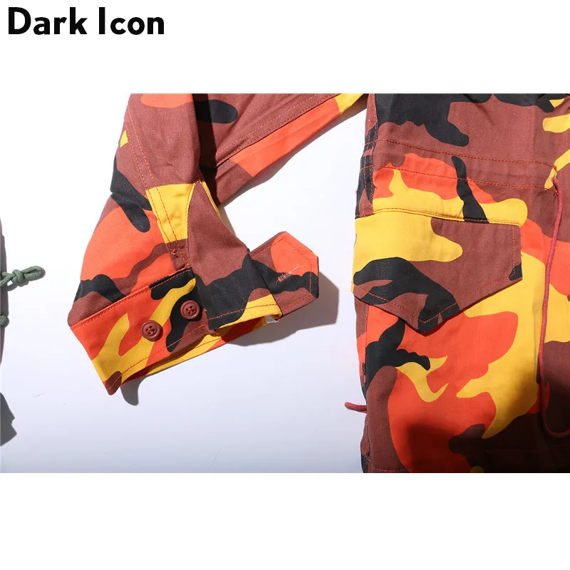 Мужская камуфляжная куртка DARK ICON с отложным воротником и кулиской на талии осень