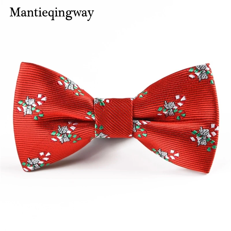 Mantieqingway/детские рождественские галстуки-бабочки для маленьких мальчиков; рубашки со снежинками; детские галстуки-бабочки из полиэстера; рождественские галстуки; подарки