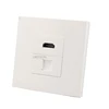 White Color HDMI With CAT6 RJ45 Female To Female Wall Panel Network Extender ► Photo 3/4