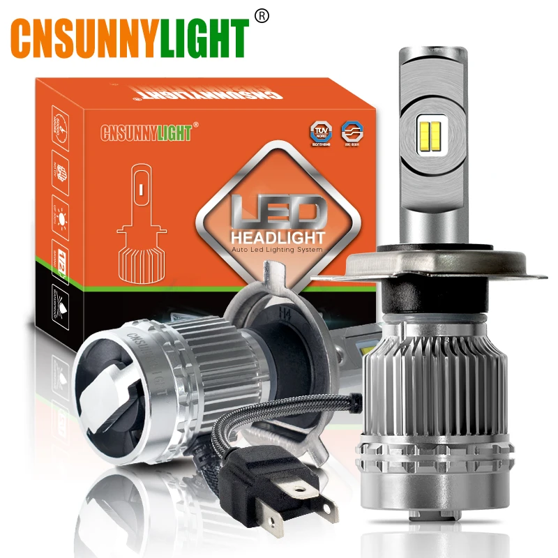 

CNSUNNYLIGHT Car Headlight Bulbs H4 H7 H11 H1 LED H3 9005 HB3 9006/HB4 High/Low Beam 12000LM White Automotive Main Light 12V 24V