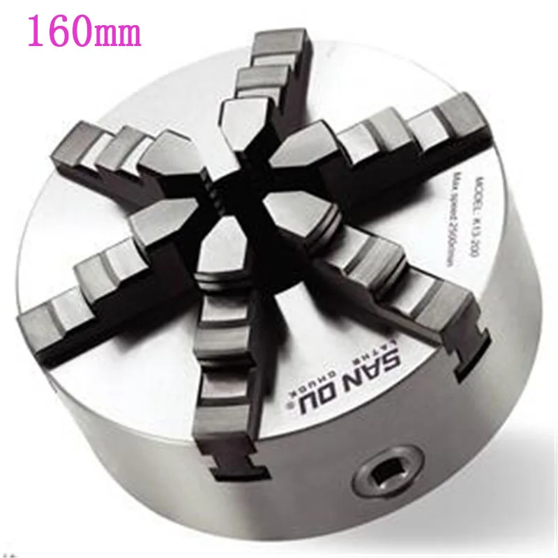 

160mm 6 Jaw Lathe Chuck Self-Centering Chuck 6'' 6 Plain Back Hardened Steel for CNC Milling Lathe Machine Lathe Chuck