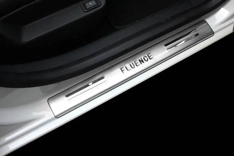 Высококачественная накладка из нержавеющей стали/Защитная Наклейка на порог для автомобиля Стайлинг для 2010- Renault Fluence 4 шт./компл