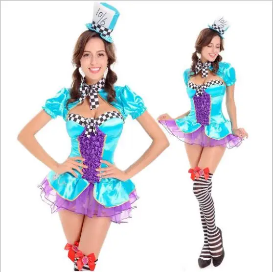 

sexy halloween costume Free shipping Blue Uniform Fantasy Dress,Alice costumes,Snow White cosplay ,sexy Halloween Costume