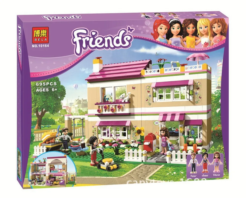 Model building kit compatible with font b lego b font city Girl Friend Olivia s house