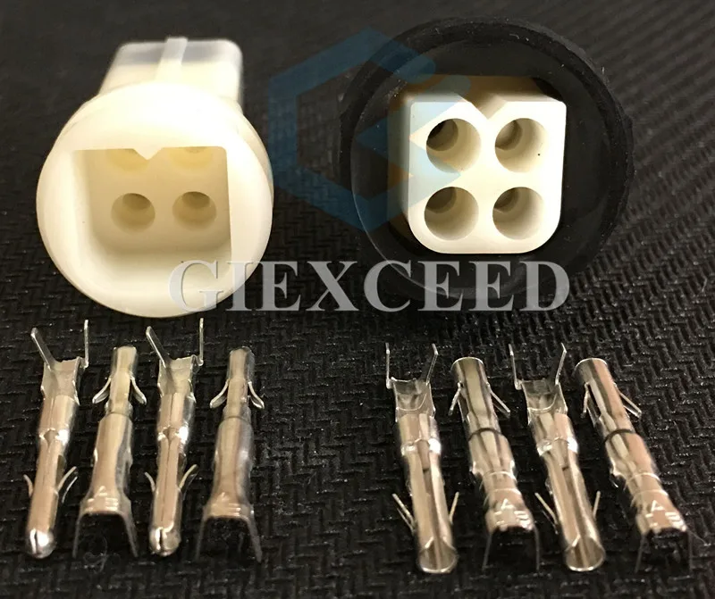 

2 Sets 4 Pin Electronic Quadrate Waterproof Insulated Wire Electric Connector Female Male Socket