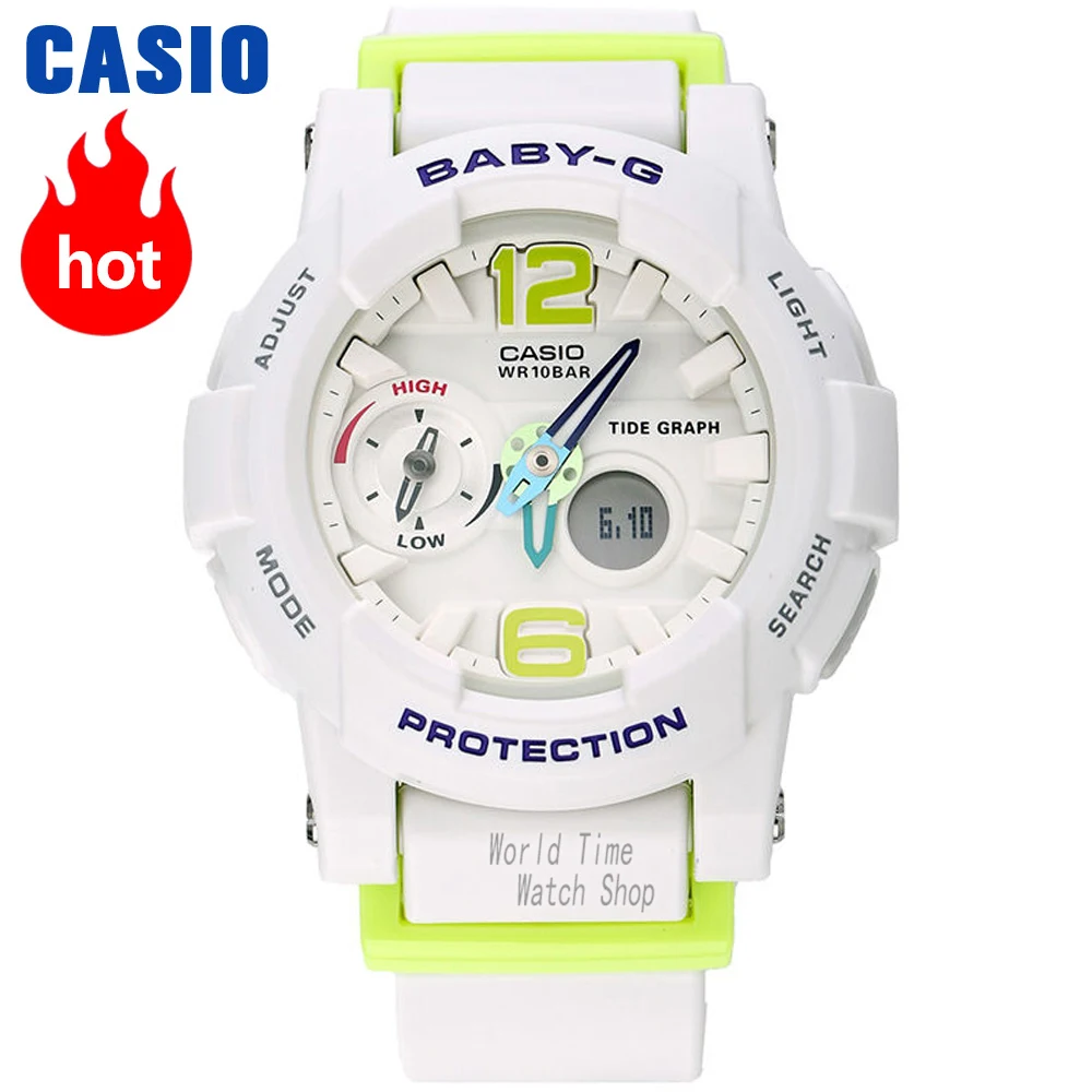 Casio watch BABY-G Women's quartz sports watch waterproof tide temperature measurement baby g Watch BGA-180