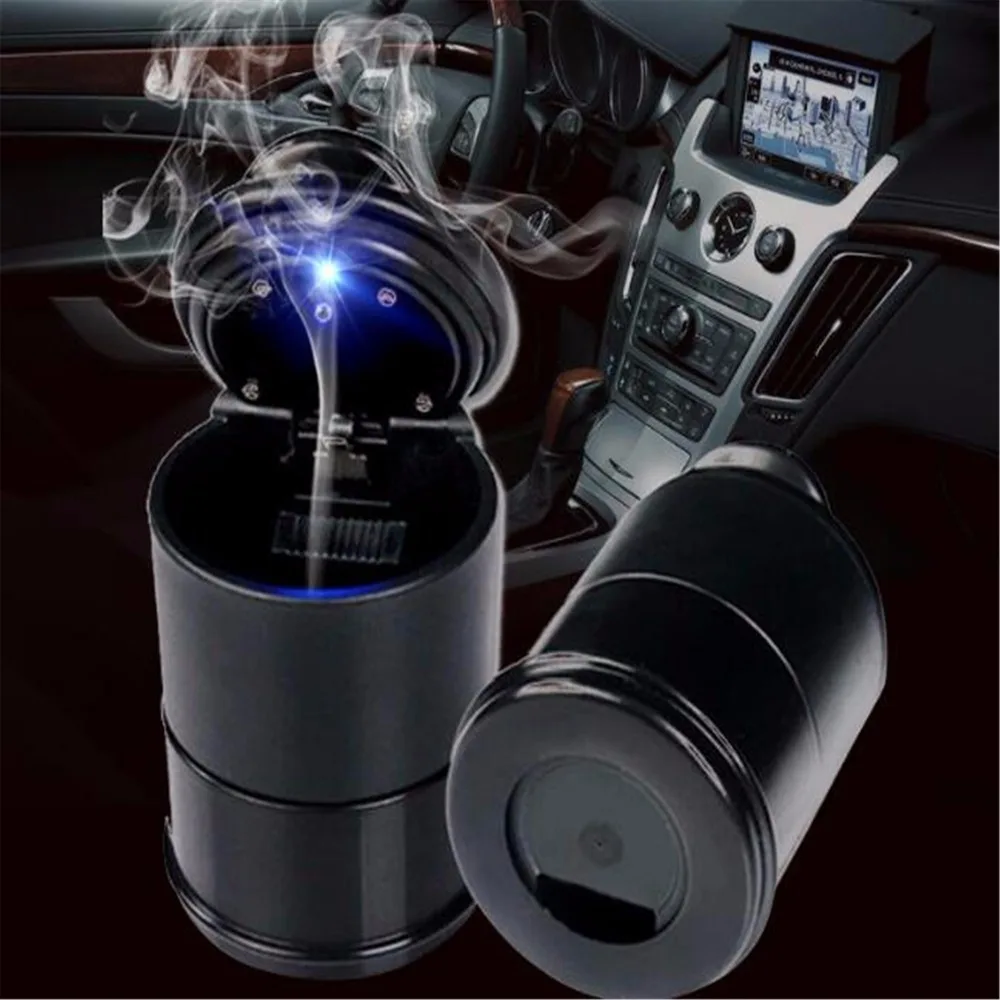 Автомобильный стильный синий светодиодный светильник, автомобильная пепельница, автомобильный мусорный бак для Nissan Teana X-Trail Qashqai Livina Sylphy Tiida Sunny March Murano