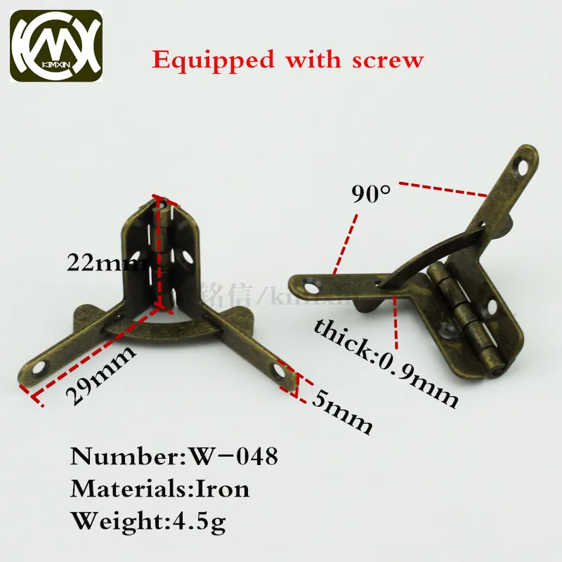 10pc/lot 22*29mm 90degree Antique Brass Wooden Box Hinge,packaging