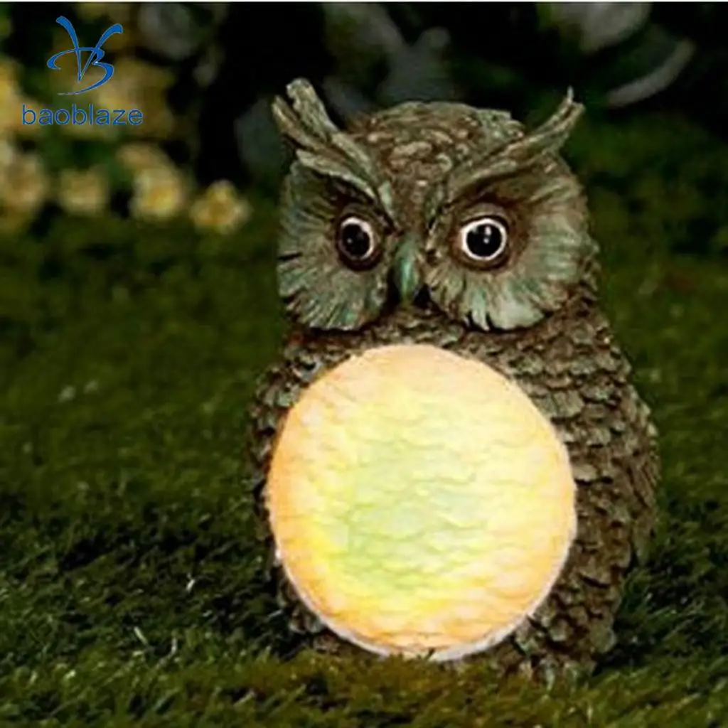 Solar Powered Decorative Garden Ornament Animal Birds Pathway Owl LED Light