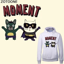 ZOTOONE Утюг на мультфильм кошка собака патч для детской одежды футболка DIY теплопередача Винил моющиеся пользовательские наклейки значки аппликации