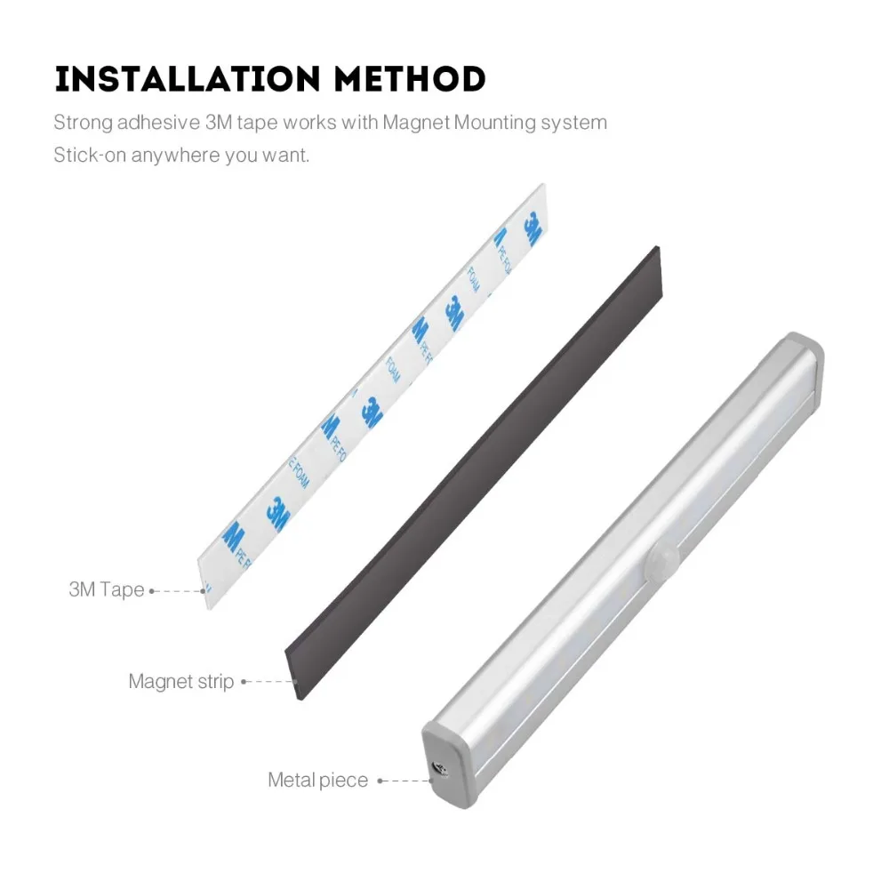 Светодиодный под кабинет огни 6 10 светодиодный движения Сенсор Беспроводной движения Сенсор светодиодный автоматические ночные огни клейкая лента шкаф лампа