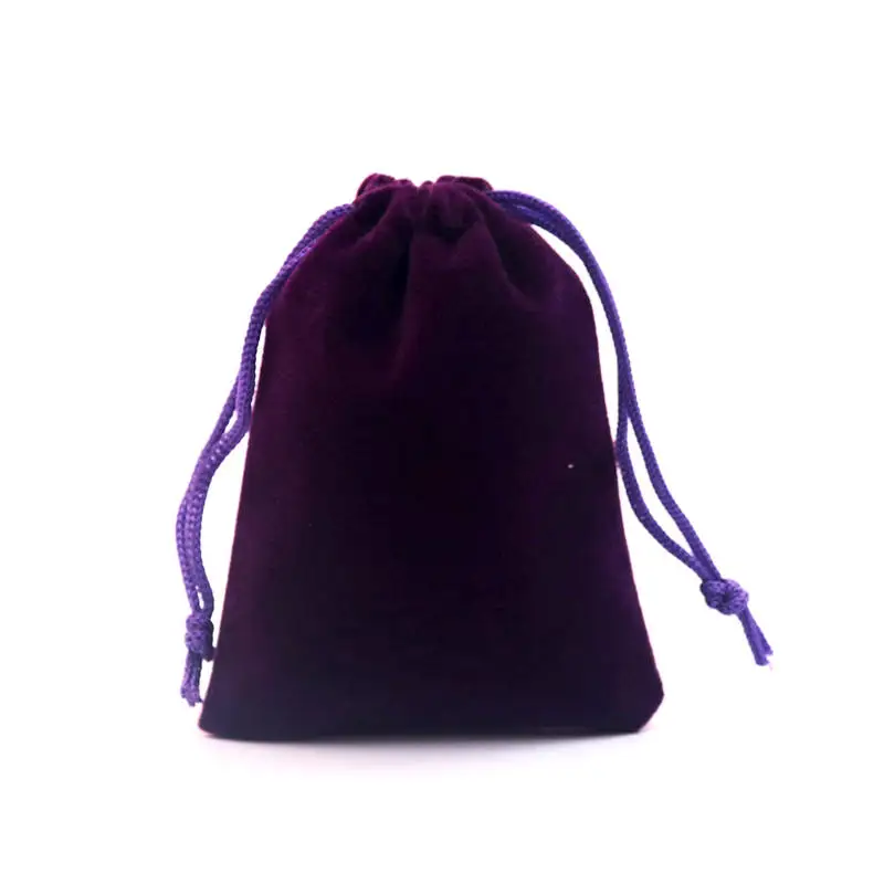 10 шт./лот 5x7x9x12 см бархатные сумочки мешочек для мелких украшений мешок подарков Рождество/свадьбы пользу упаковки сумки белый розовый 12 Цветов - Цвет: Purple