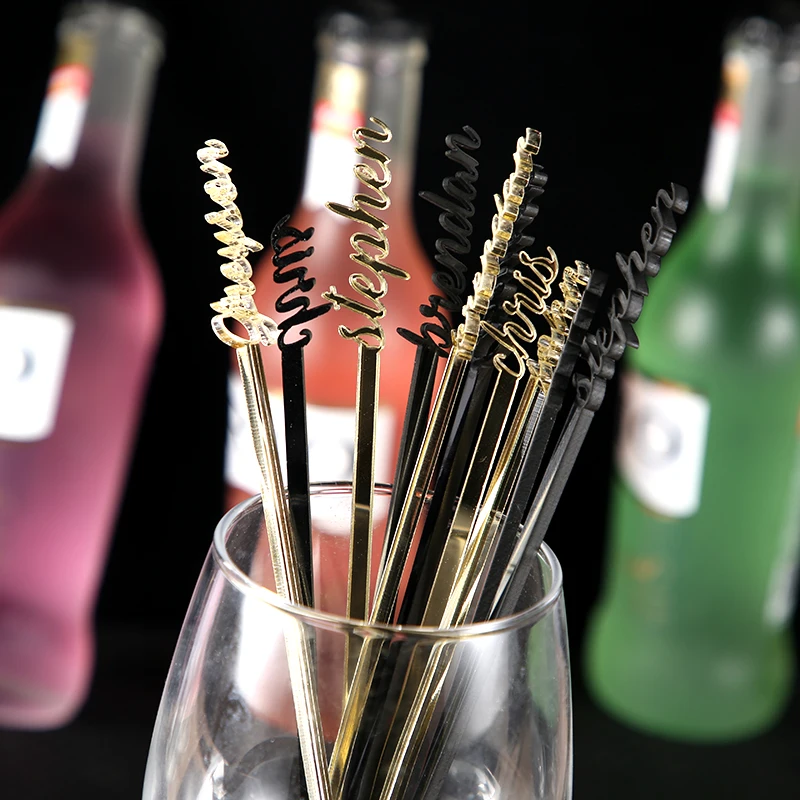 

Personalized swizzle sticks table centerpiece Party picks Name drink stirrers Bridal shower Custom love stir stick Wedding decor