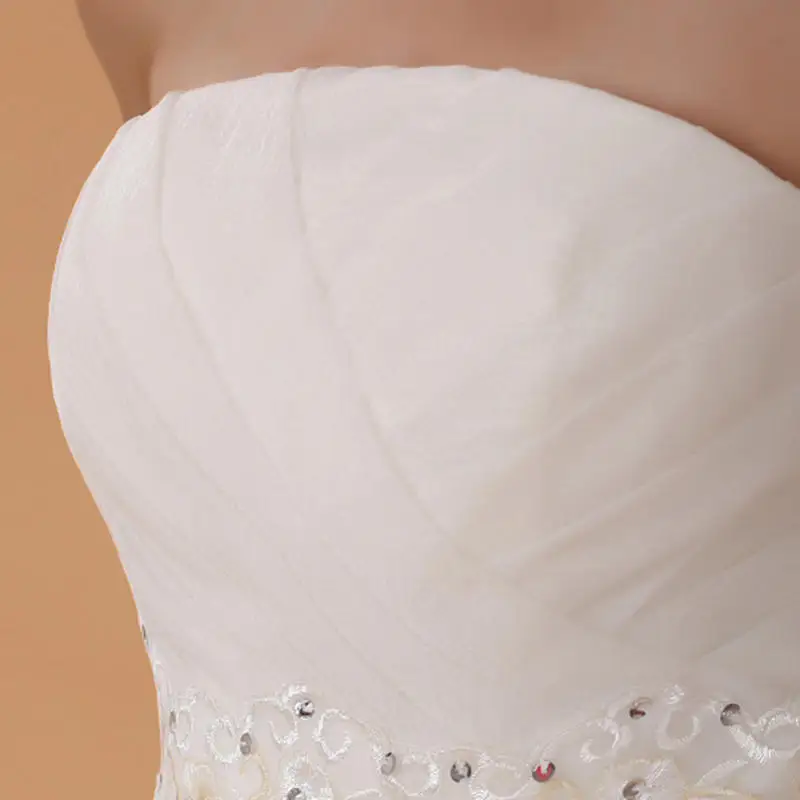 Сделанные на заказ свадебные платья с бантом и шлейфом, белые дешевые платья без бретелек для невесты, платья со шлейфом, Vestidos De Novia XN035