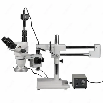 

Stand Zoom Stereo Microscope--AmScope Supplies 2X-180X Boom Stand Zoom Stereo Microscope with 80-LED Light + 5MP Digital Camera